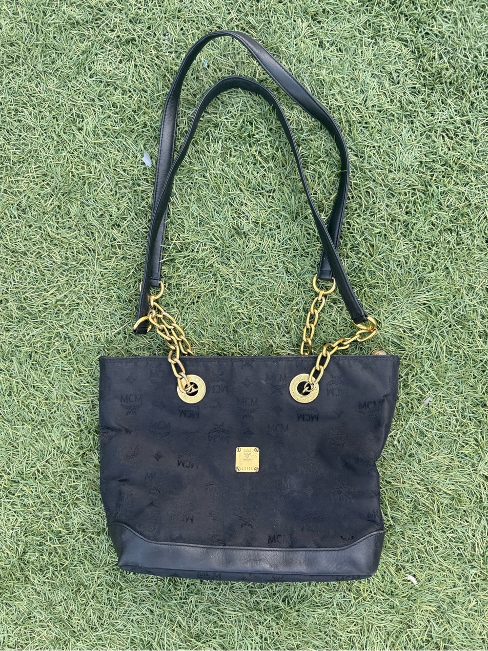 ✨ Vintage MCM Visetos Nylon Chain Tote Bag